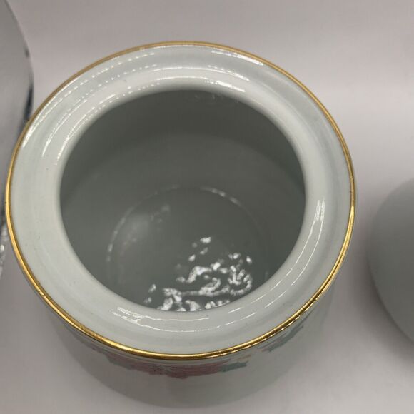 Vintage Tienshan Deck The Halls Christmas China Cream and Sugar Set - Picture 6 of 9